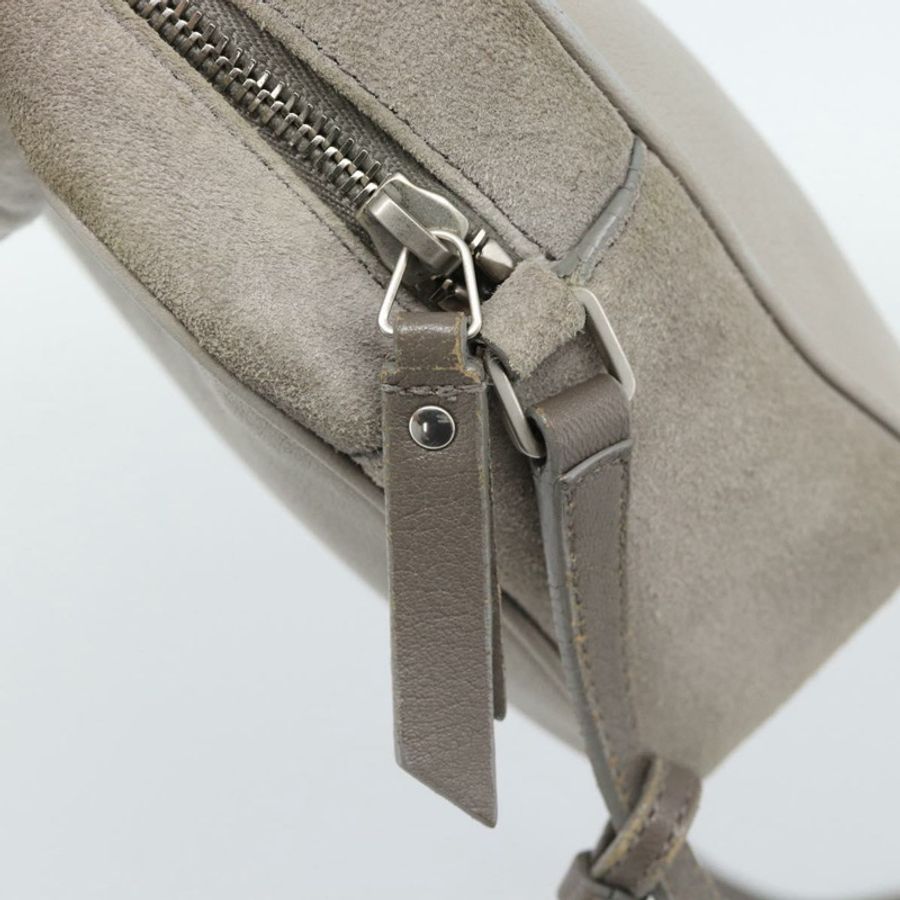 【日本直送】SAINT LAURENT 灰色銀色麂皮單肩包 520533 正品 bs35745V-18