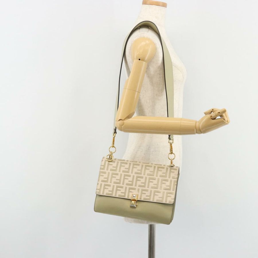 【日本直送】FENDI Zucca 肩背包 象牙金 8BT283 正品 bs35756A-23