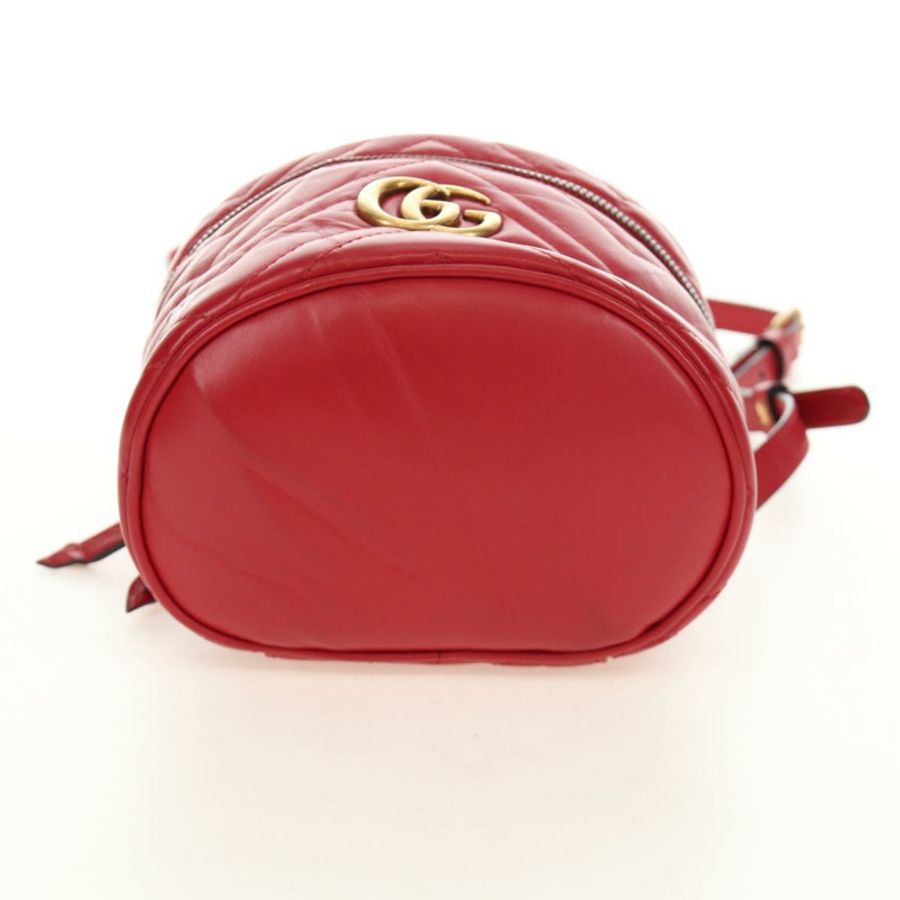 【日本直送】GUCCI 紅色金色皮革單肩包 598594 正品 bs35771V-4