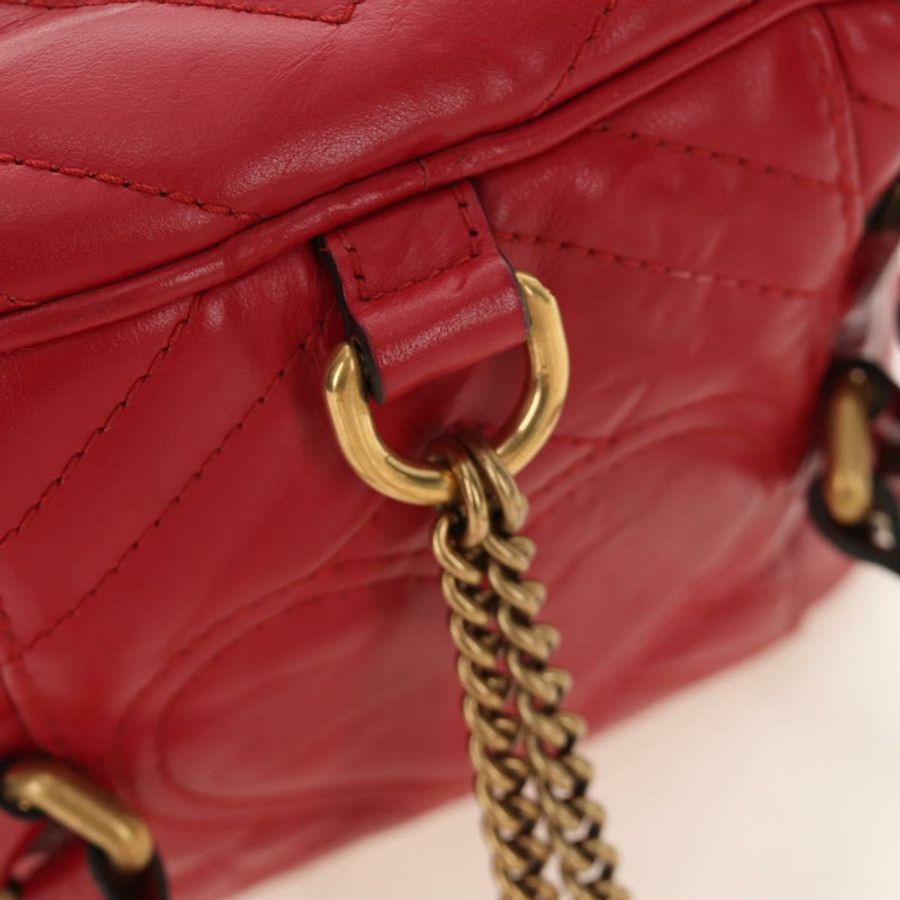 【日本直送】GUCCI 紅色金色皮革單肩包 598594 正品 bs35771V-9