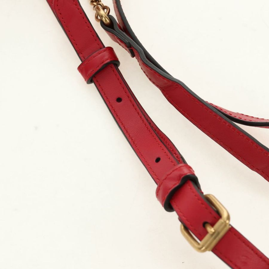 【日本直送】GUCCI 紅色金色皮革單肩包 598594 正品 bs35771V-15