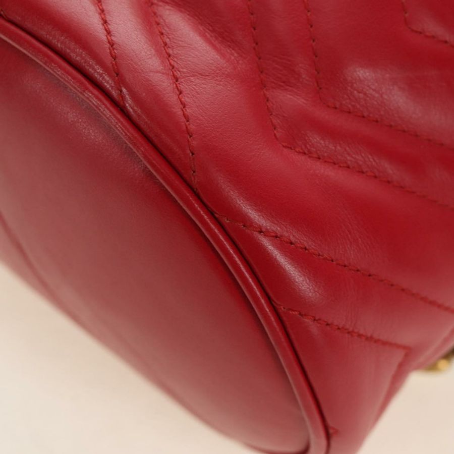 【日本直送】GUCCI 紅色金色皮革單肩包 598594 正品 bs35771V-20