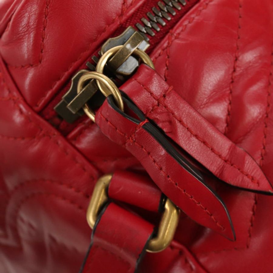 【日本直送】GUCCI 紅色金色皮革單肩包 598594 正品 bs35771V-24