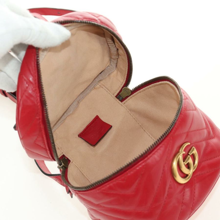 【日本直送】GUCCI 紅色金色皮革單肩包 598594 正品 bs35771V-25