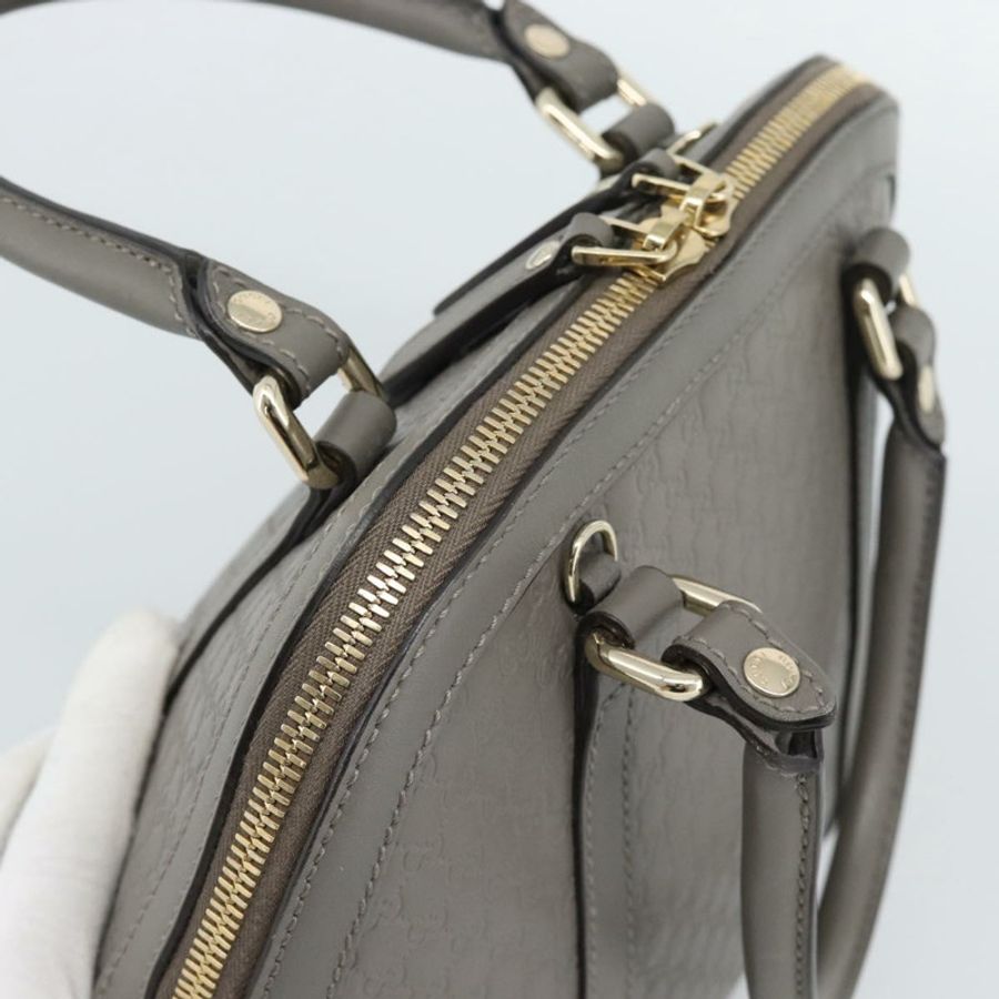 【日本直送】GUCCI Micro GG 帆布 Guccissima 手提包 皮革 灰色 金色 449654 正品 188568A-5
