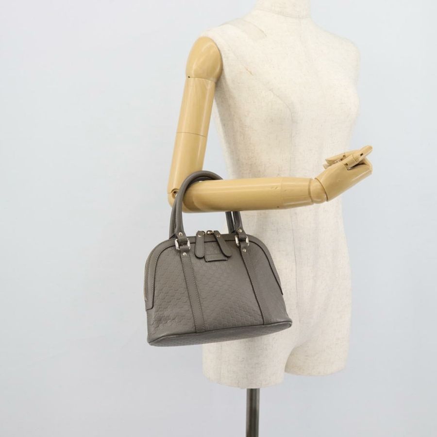 【日本直送】GUCCI Micro GG 帆布 Guccissima 手提包 皮革 灰色 金色 449654 正品 188568A-21