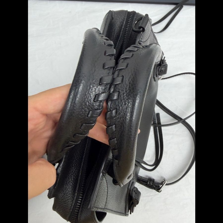 BALENCIAGA/巴黎世家 機車包黑色荔枝牛mini-8