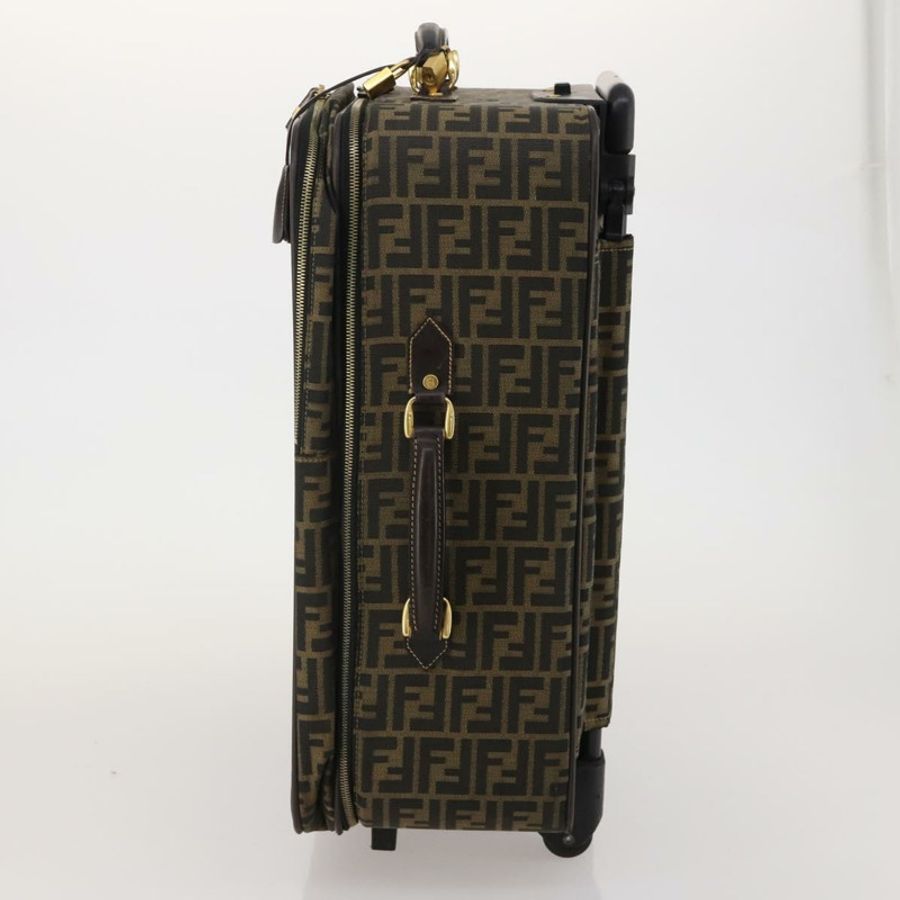 【日本直送】FENDI Zucca帆布手提包,黑色/棕色,正品 ep15049A-2