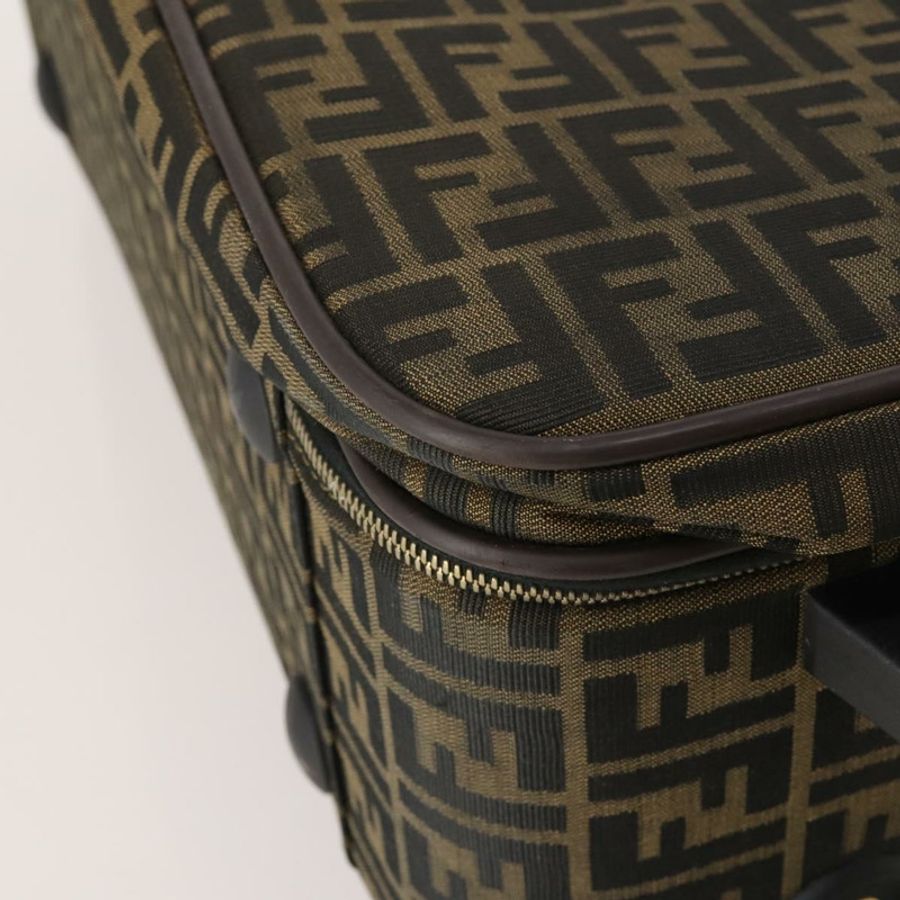 【日本直送】FENDI Zucca帆布手提包,黑色/棕色,正品 ep15049A-17