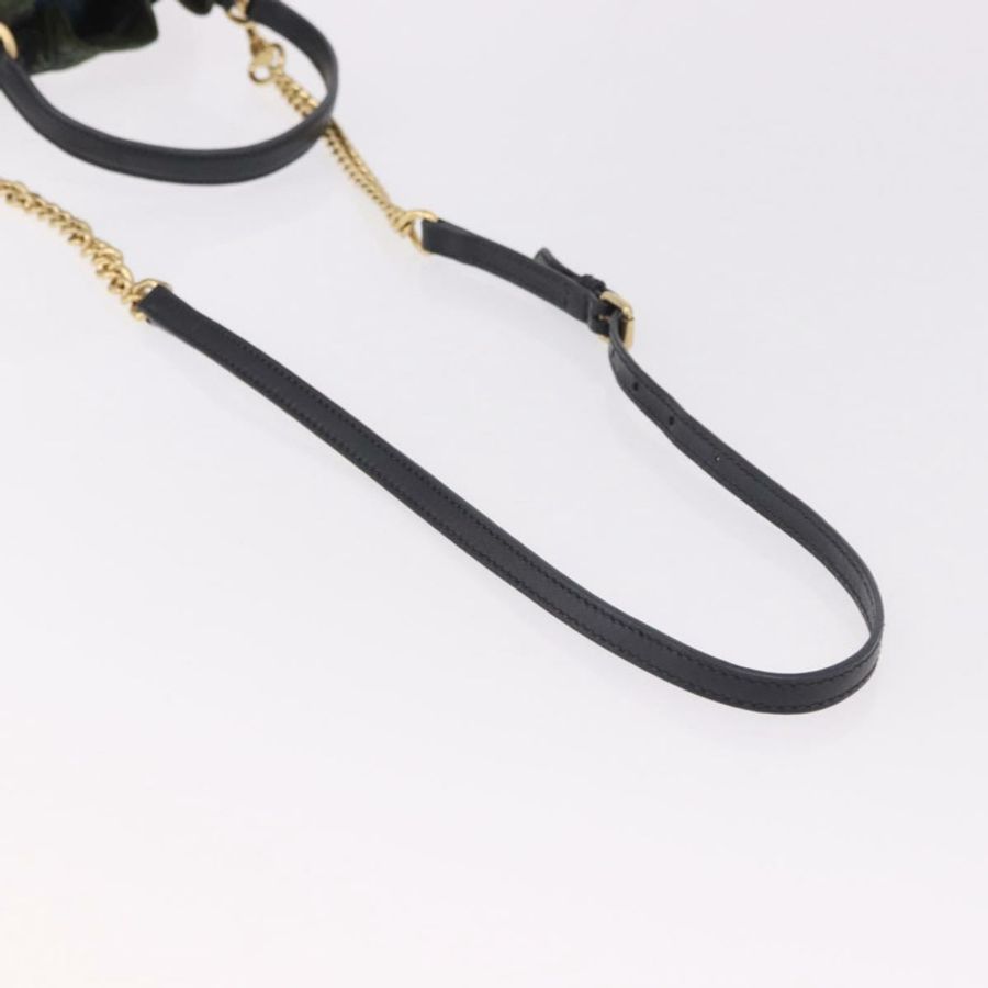 【日本直送】Miu Miu 手袋 帆布 2way 綠金 正品 ka4993A-8