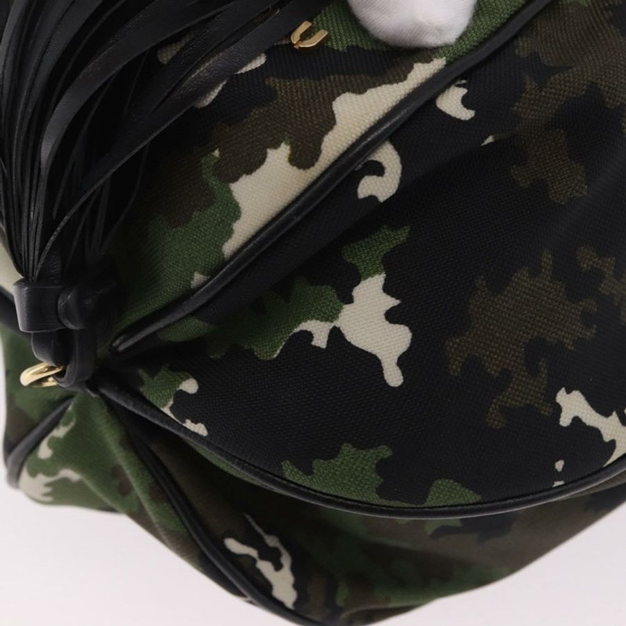 【日本直送】Miu Miu 手袋 帆布 2way 綠金 正品 ka4993A-15