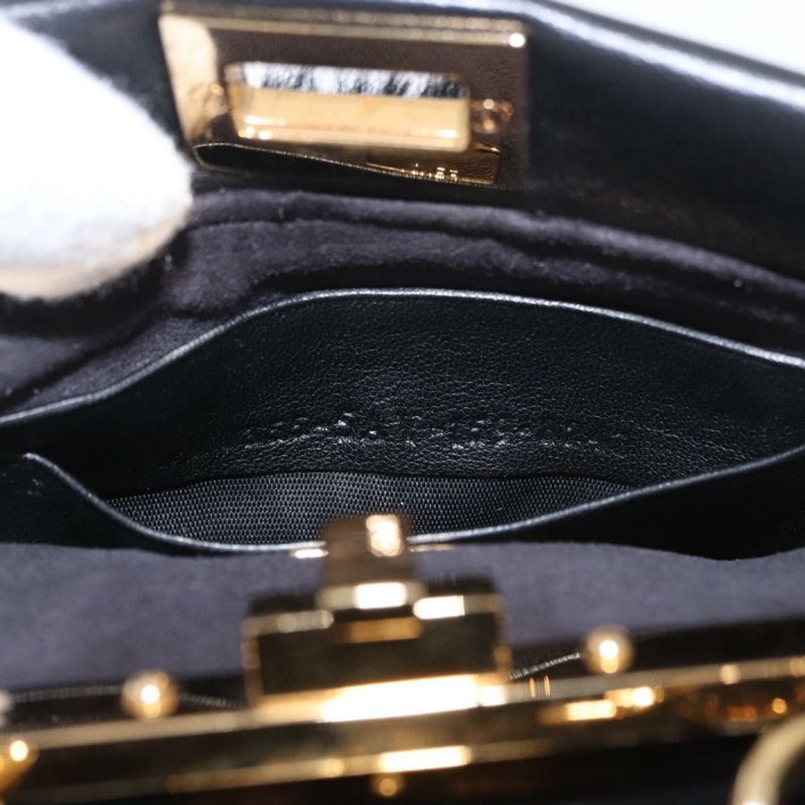 【日本直送】FENDI Micro Peek A Boo 手提包,黑色金邊剪絨款,正品 ka5035M-10
