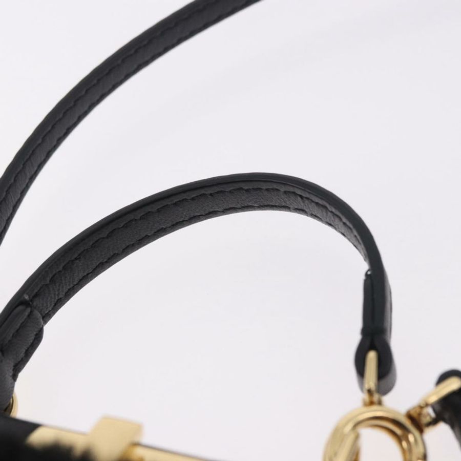 【日本直送】FENDI Micro Peek A Boo 手提包,黑色金邊剪絨款,正品 ka5035M-13