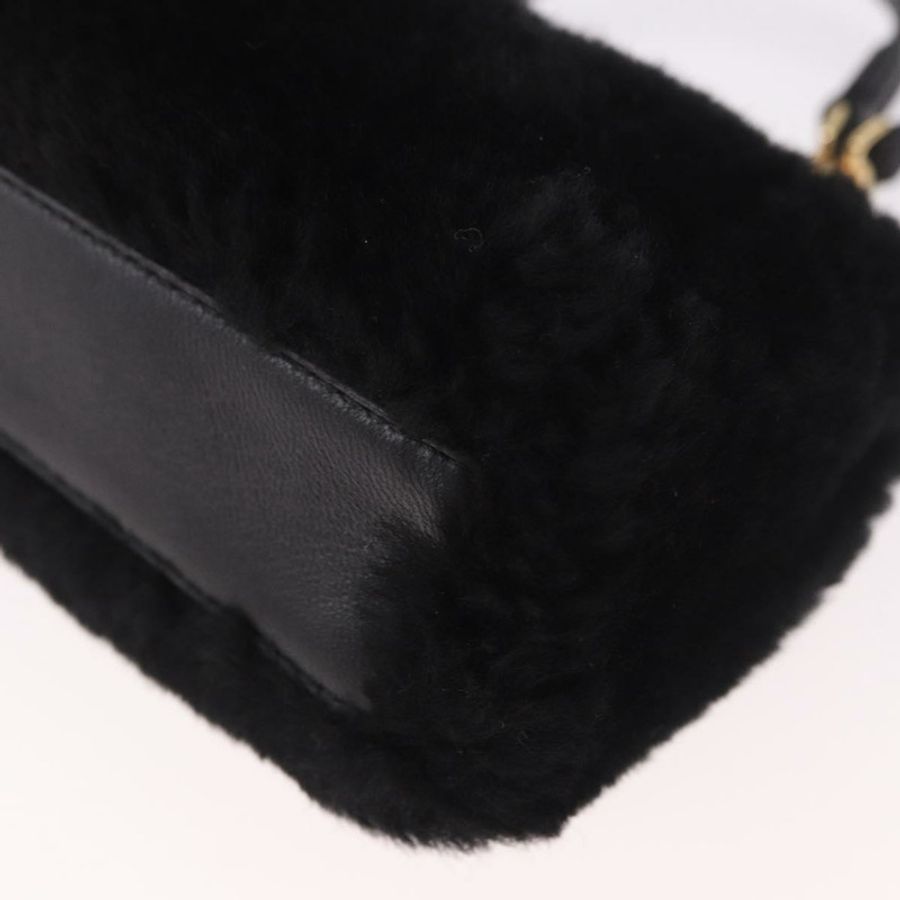 【日本直送】FENDI Micro Peek A Boo 手提包,黑色金邊剪絨款,正品 ka5035M-16