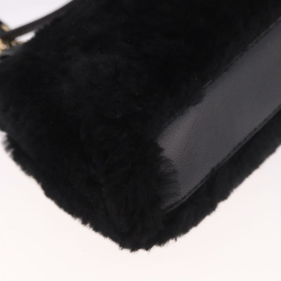 【日本直送】FENDI Micro Peek A Boo 手提包,黑色金邊剪絨款,正品 ka5035M-17