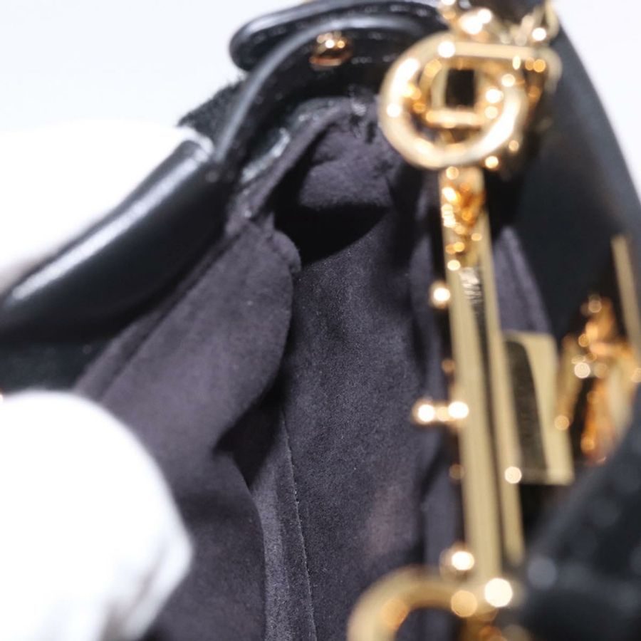 【日本直送】FENDI Micro Peek A Boo 手提包,黑色金邊剪絨款,正品 ka5035M-24