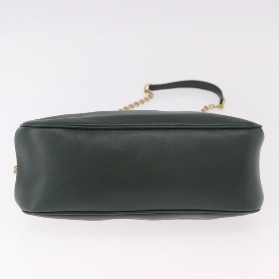 【日本直送】Miu Miu 鏈條單肩包 皮革 綠色 金色 正品 ka5015M-4