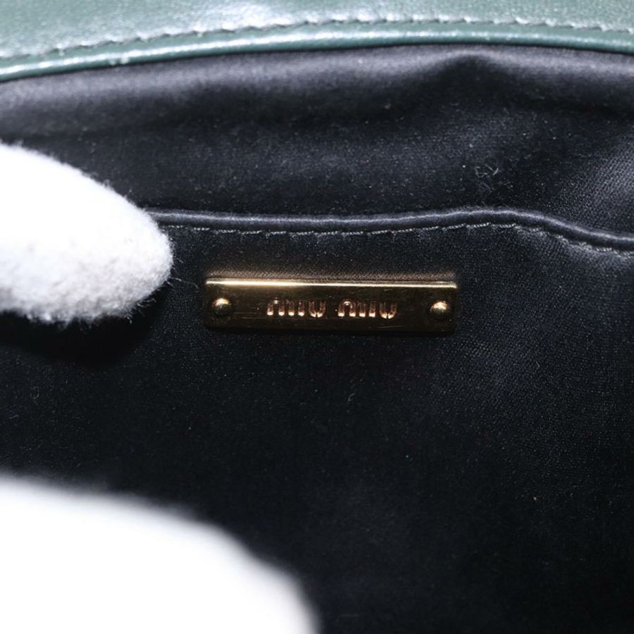 【日本直送】Miu Miu 鏈條單肩包 皮革 綠色 金色 正品 ka5015M-17