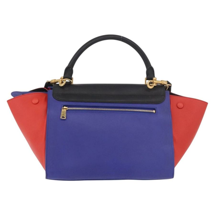 【日本直送】CELINE Trapeze 手提包 皮革 2way 紅色 黑色 Auth ka5041A-1