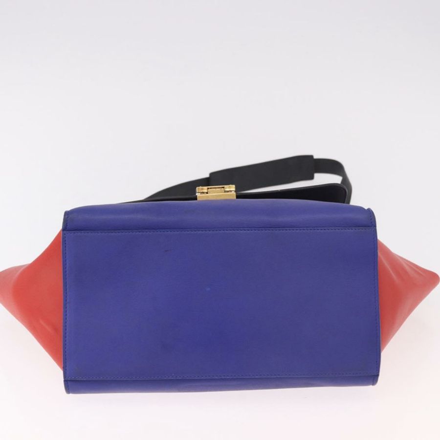 【日本直送】CELINE Trapeze 手提包 皮革 2way 紅色 黑色 Auth ka5041A-4