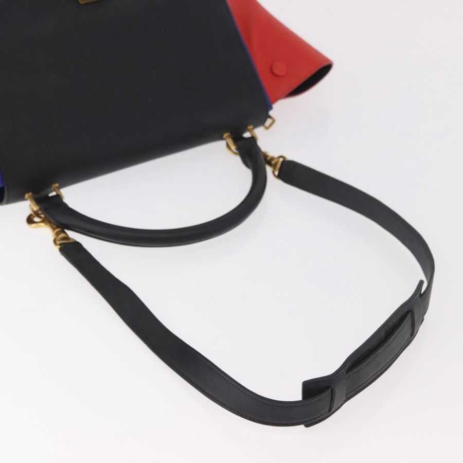 【日本直送】CELINE Trapeze 手提包 皮革 2way 紅色 黑色 Auth ka5041A-7