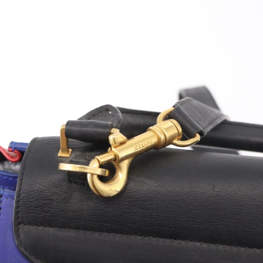 【日本直送】CELINE Trapeze 手提包 皮革 2way 紅色 黑色 Auth ka5041A-8