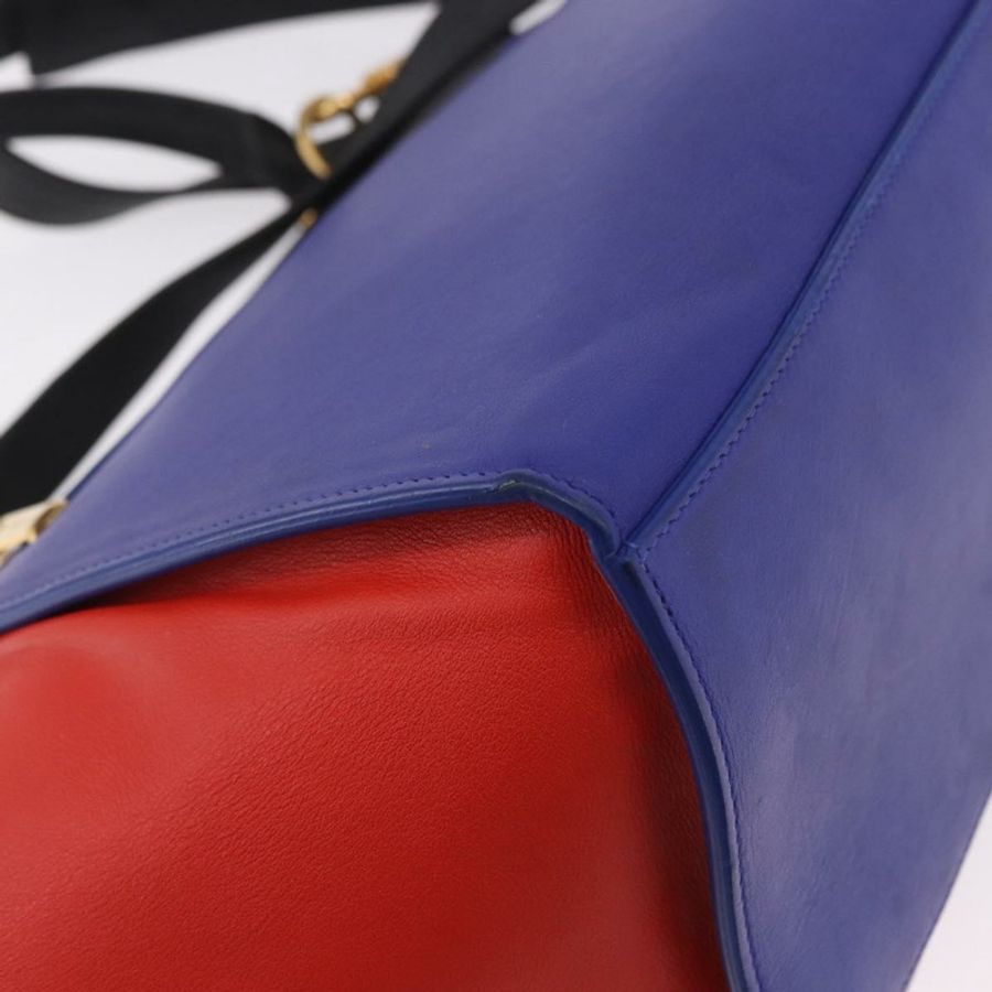 【日本直送】CELINE Trapeze 手提包 皮革 2way 紅色 黑色 Auth ka5041A-17