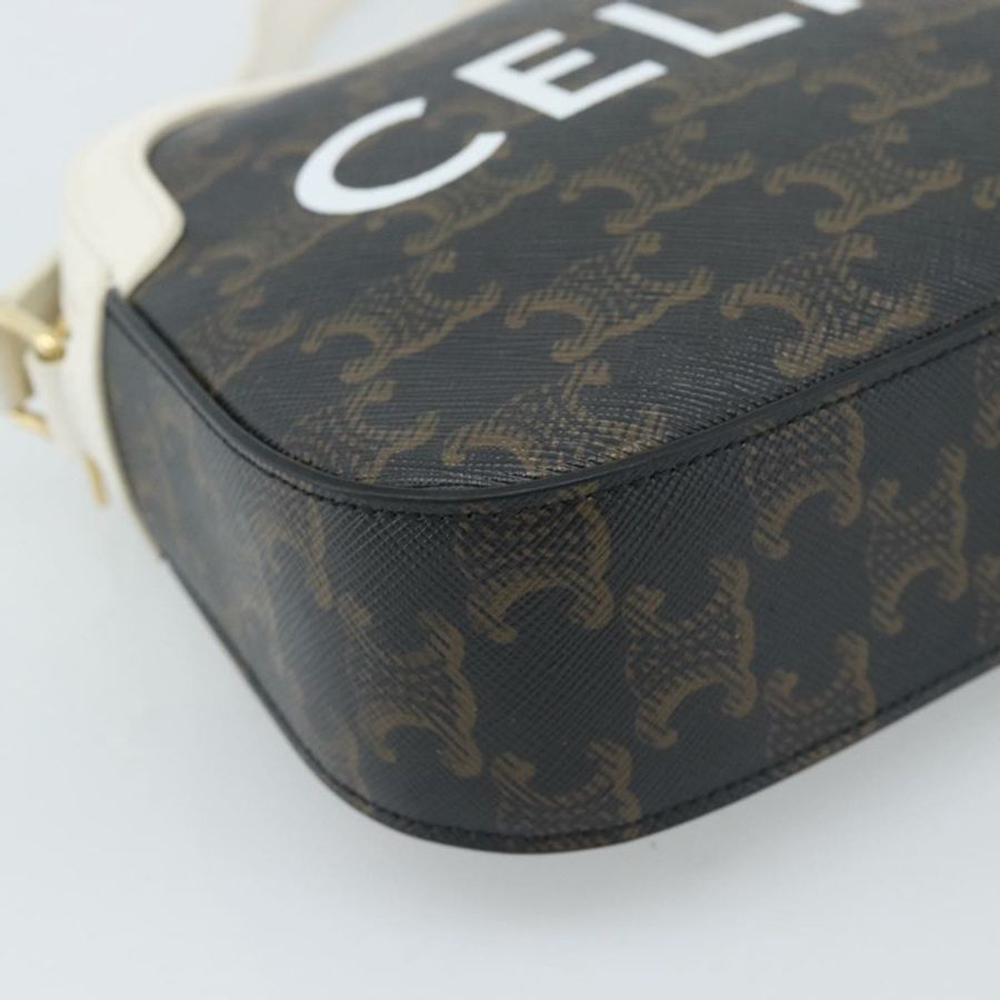 【日本直送】CELINE Triomphe 黑色金色皮革肩背包 正品 ka5013A-13