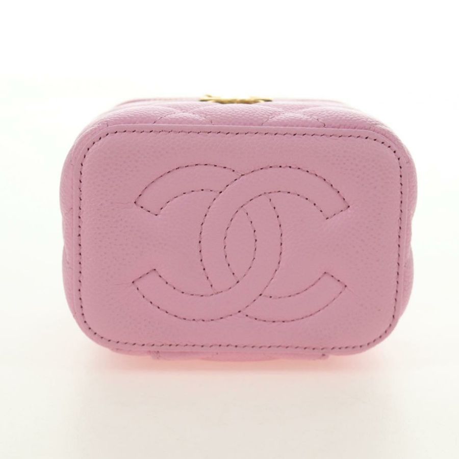 【日本直送】香奈兒 (CHANEL) 魚子醬紋粉紅金 CC 鏈條單背包 Auth hk3887SAM-4