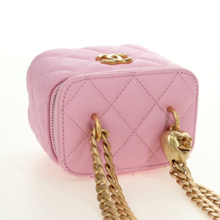 【日本直送】香奈兒 (CHANEL) 魚子醬紋粉紅金 CC 鏈條單背包 Auth hk3887SAM-5