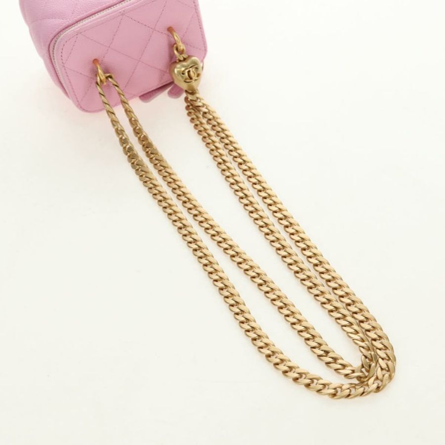 【日本直送】香奈兒 (CHANEL) 魚子醬紋粉紅金 CC 鏈條單背包 Auth hk3887SAM-8
