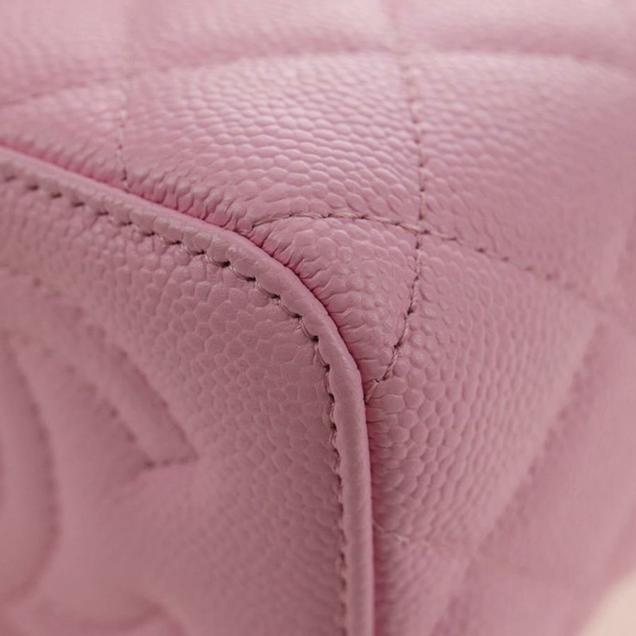 【日本直送】香奈兒 (CHANEL) 魚子醬紋粉紅金 CC 鏈條單背包 Auth hk3887SAM-16