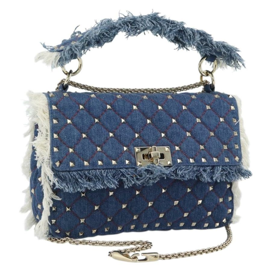 【日本直送】VALENTINO 牛仔布手提包 2way Blue Gold Auth ka5054M-0