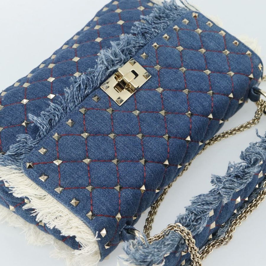【日本直送】VALENTINO 牛仔布手提包 2way Blue Gold Auth ka5054M-5