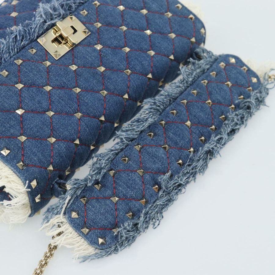 【日本直送】VALENTINO 牛仔布手提包 2way Blue Gold Auth ka5054M-6