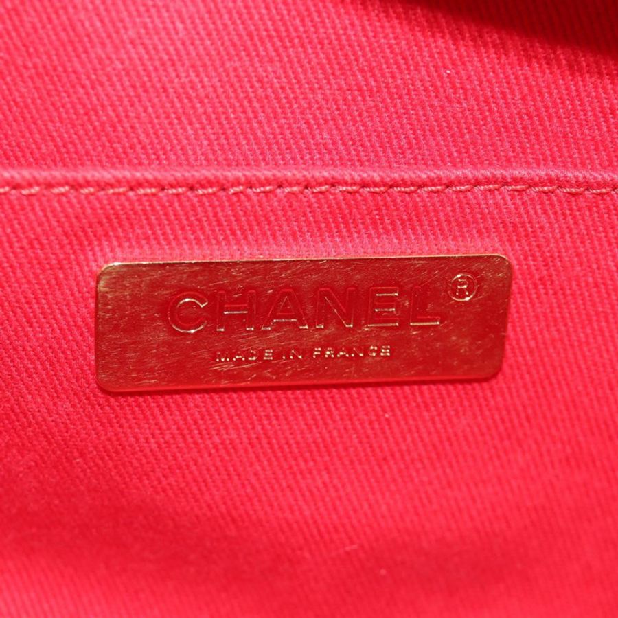 【日本直送】香奈兒 (CHANEL) 絎縫時尚 Affinity 鏈條包,魚子醬紋皮革,紅色,金色雙C標誌,正品編號 189719M-20