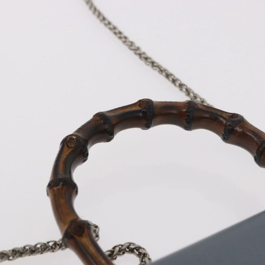 【日本直送】GUCCI 竹節手提包 皮革 兩用 淺藍色 銀色 正品 188593A-13