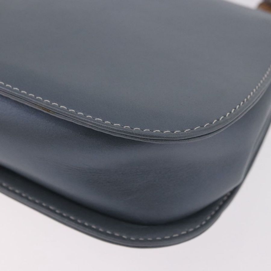 【日本直送】GUCCI 竹節手提包 皮革 兩用 淺藍色 銀色 正品 188593A-17