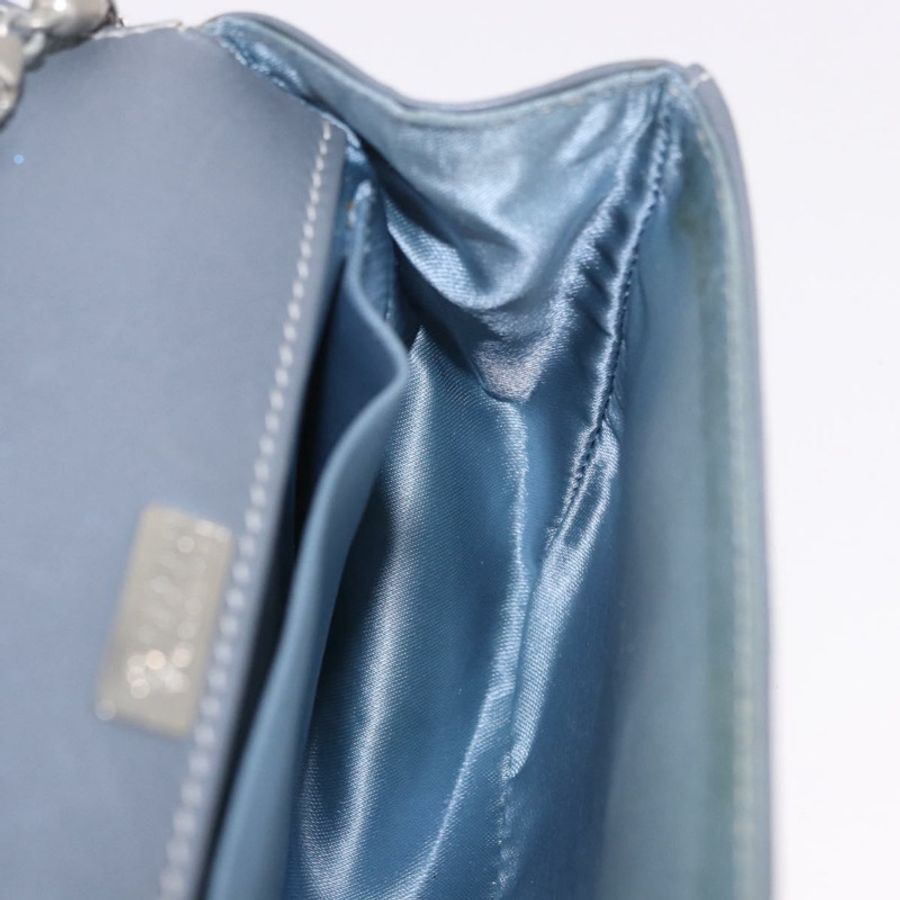 【日本直送】GUCCI 竹節手提包 皮革 兩用 淺藍色 銀色 正品 188593A-21