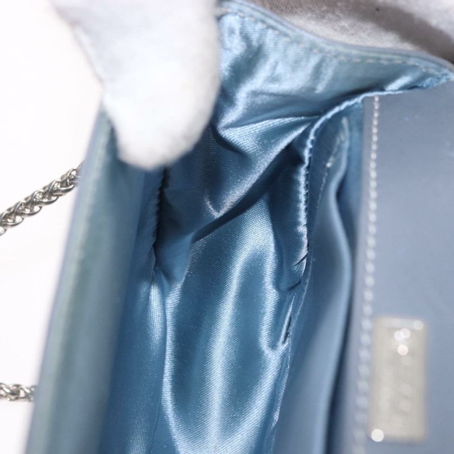 【日本直送】GUCCI 竹節手提包 皮革 兩用 淺藍色 銀色 正品 188593A-22