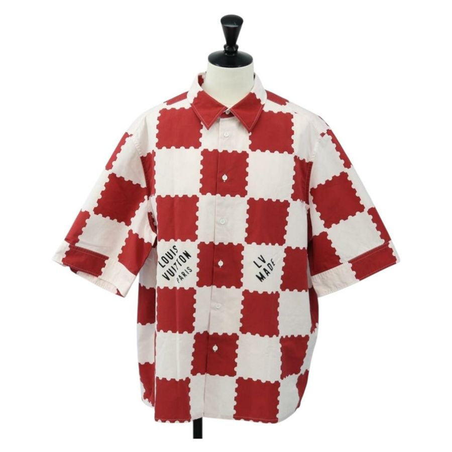 【日本直送】路易威登 Damier Giant 短袖襯衫 LVMADE 4L 紅 LV 正品 190266SAM-0