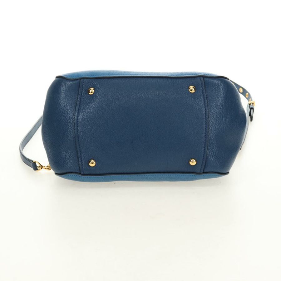 【日本直送】Miu Miu 手提包 皮革 兩用 藍色 金色 正品 190326M-4