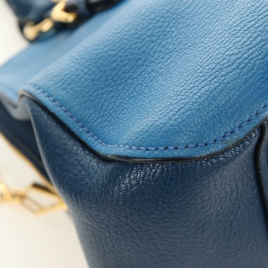 【日本直送】Miu Miu 手提包 皮革 兩用 藍色 金色 正品 190326M-15