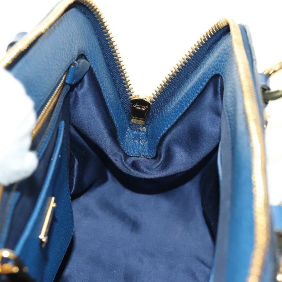【日本直送】Miu Miu 手提包 皮革 兩用 藍色 金色 正品 190326M-22