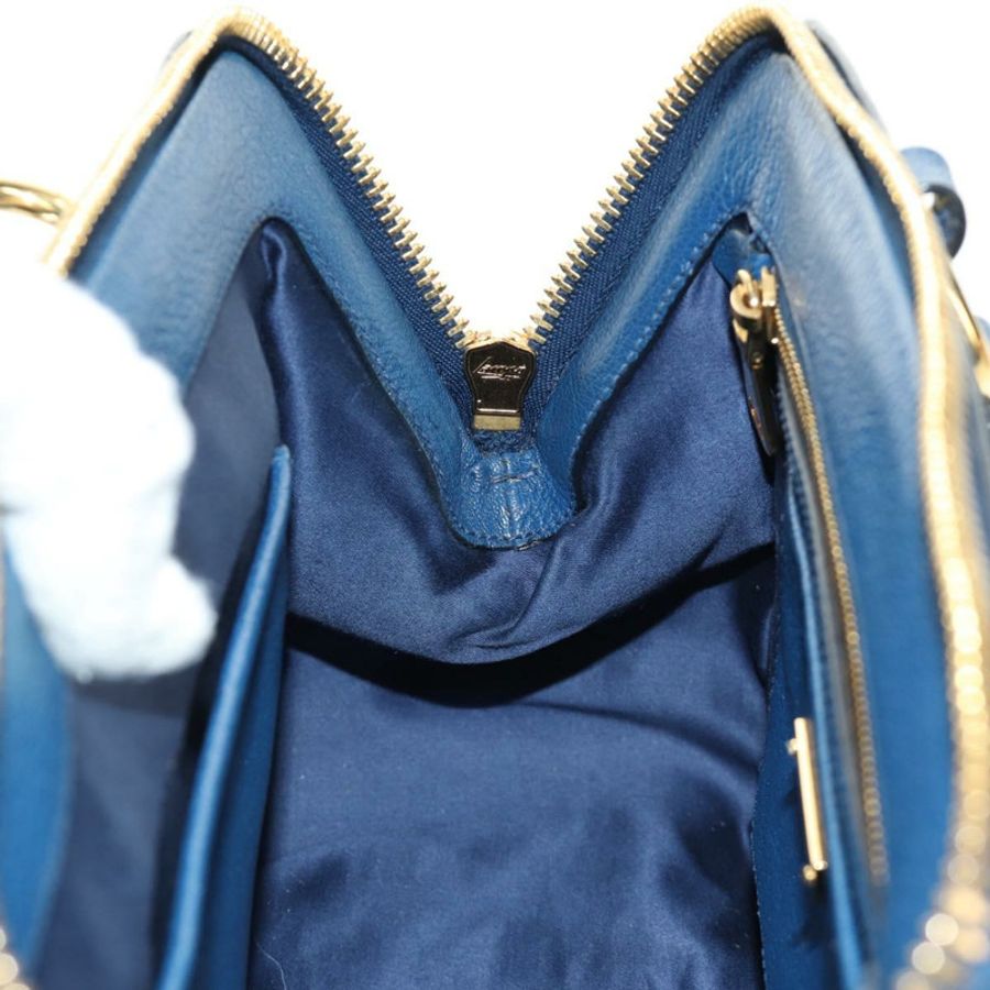 【日本直送】Miu Miu 手提包 皮革 兩用 藍色 金色 正品 190326M-23