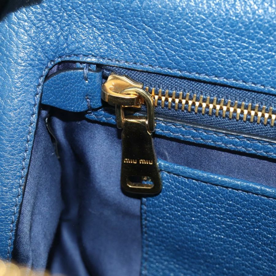 【日本直送】Miu Miu 手提包 皮革 兩用 藍色 金色 正品 190326M-25