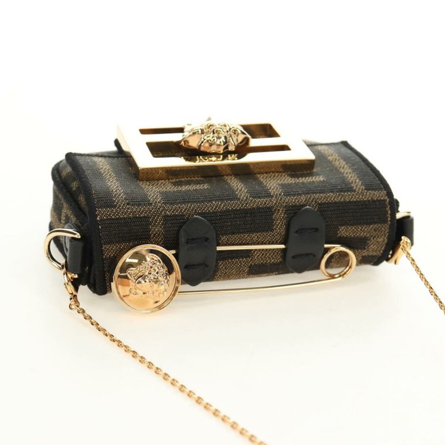 【日本直送】FENDI FENDACE Nano Baguette 鏈條肩包 黑色 棕色 正品 190223SAM-5
