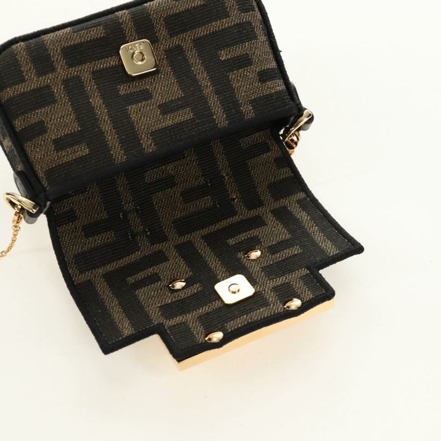 【日本直送】FENDI FENDACE Nano Baguette 鏈條肩包 黑色 棕色 正品 190223SAM-21
