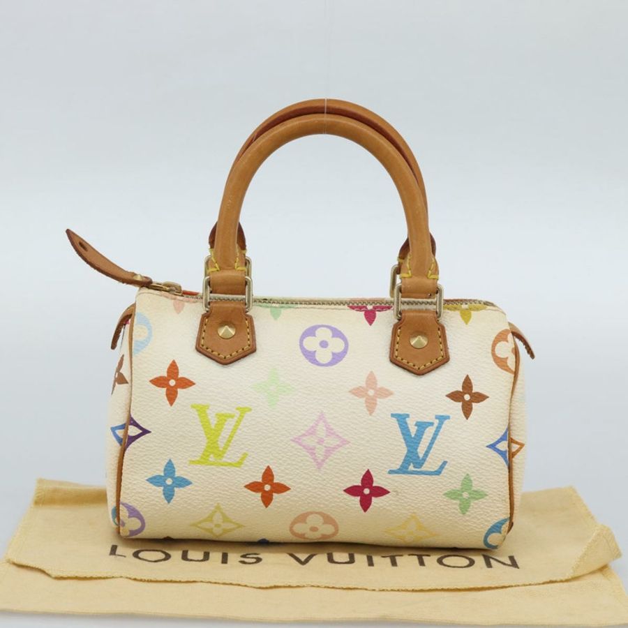 【日本直送】路易威登 Monogram Multicolor 迷你 Speedy 手提包 白色 M92645 正品 190228V-11