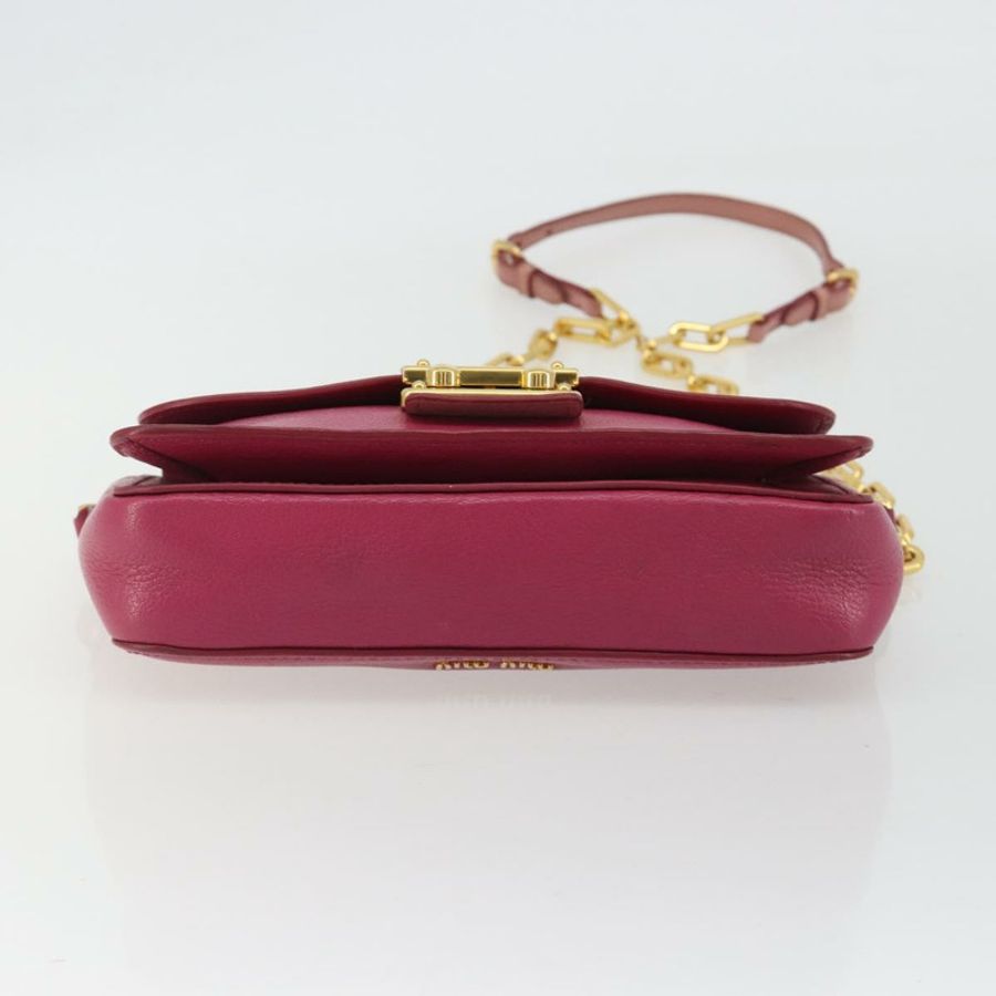 【日本直送】Miu Miu 粉紅金色皮革肩背包,正品編號 190333A-4
